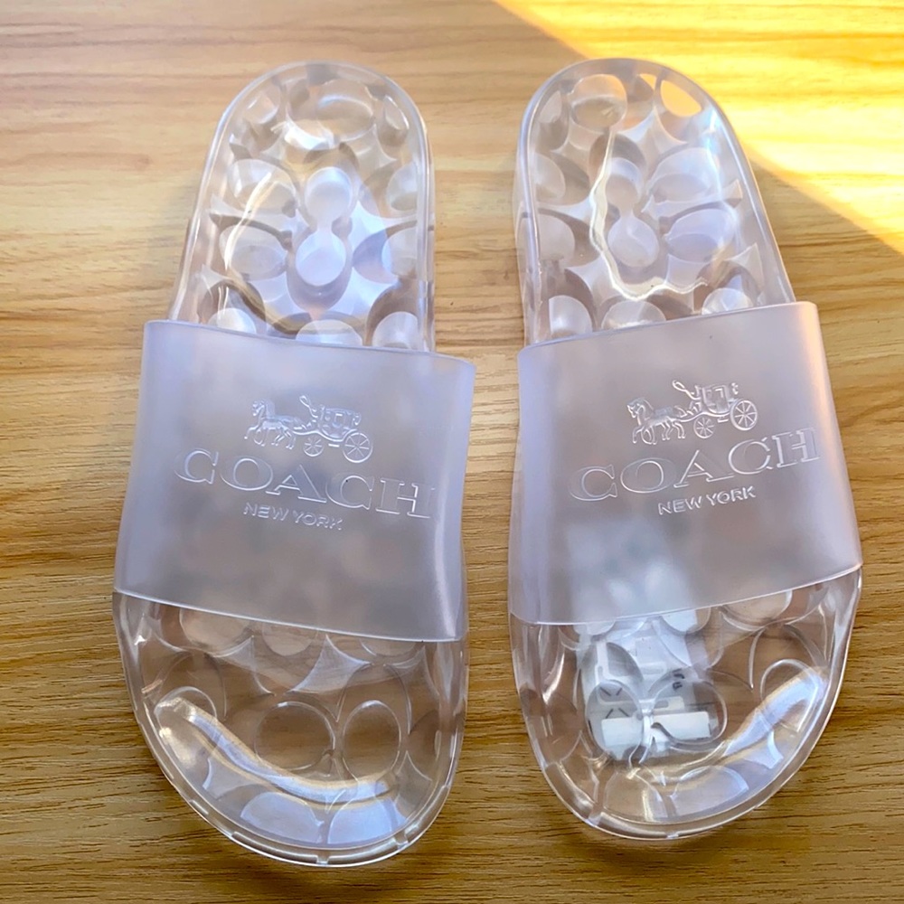 Coach Ulyssa Rubber Slide | Clear | Size: 6